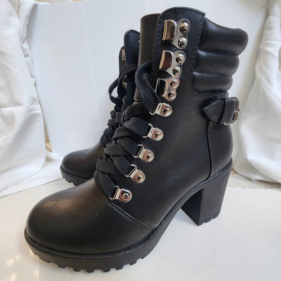 Mia Annamaria Black Block Heel Boots - Women's Size 6.5 - Picture 1 of 12